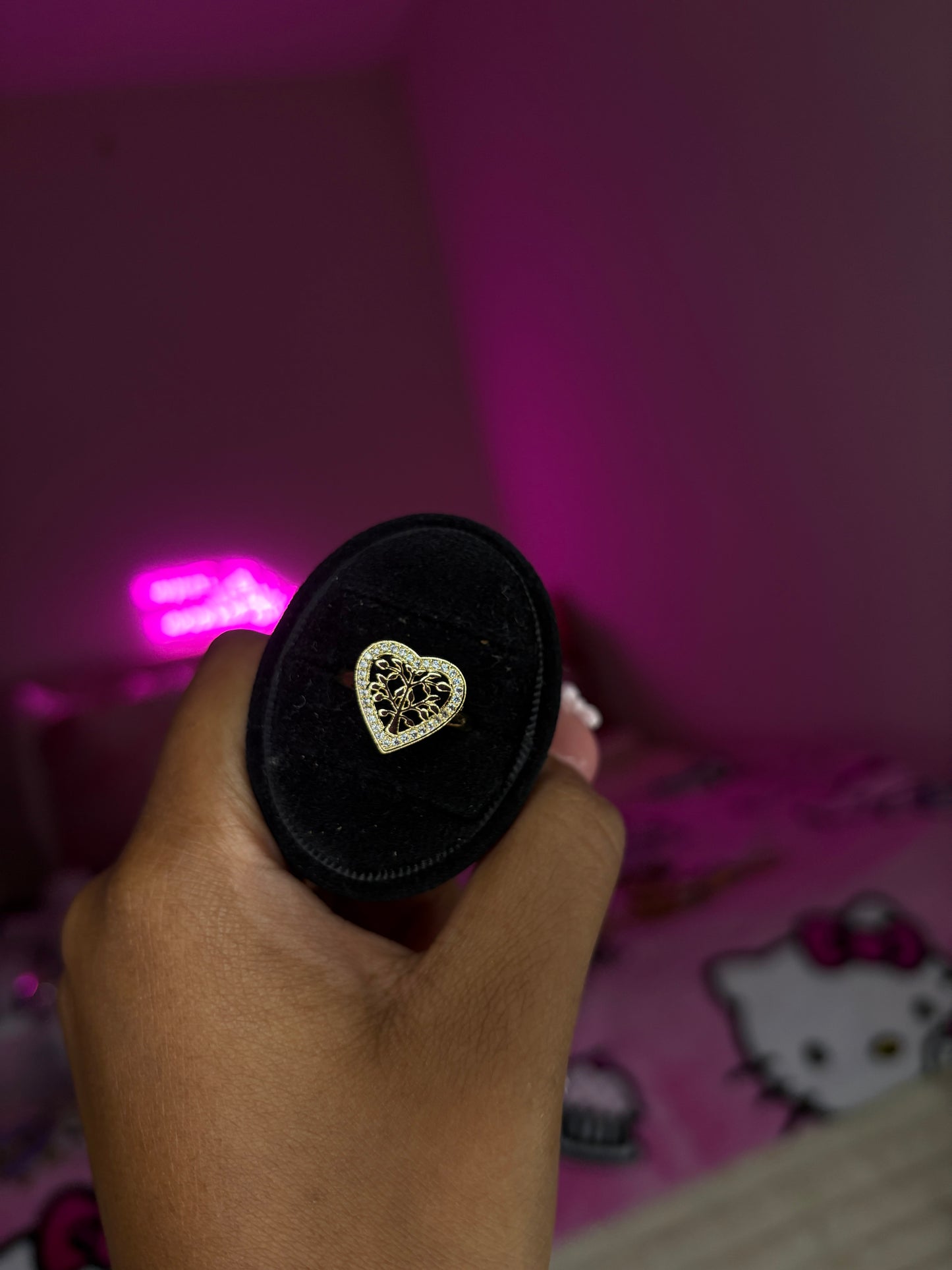 Tree of life heart ring