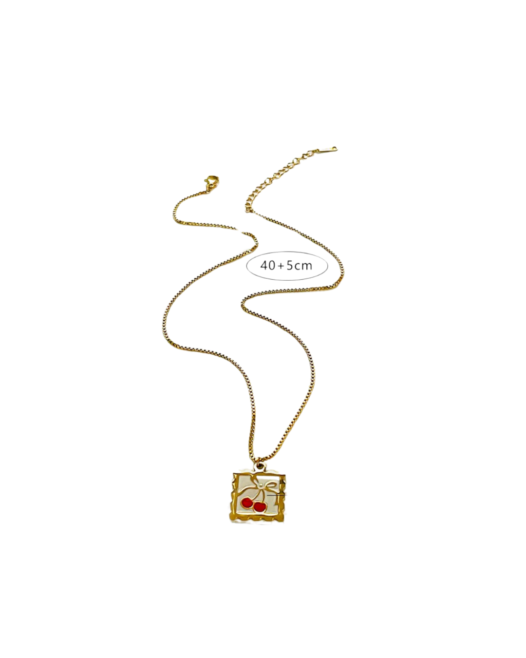 Cherry square necklace