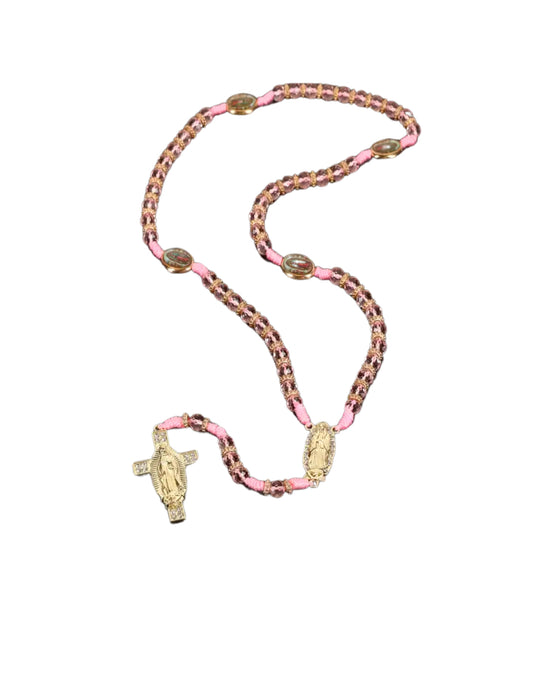Pink bling rosary