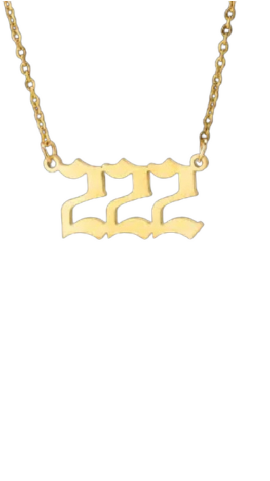 222 angel number necklace