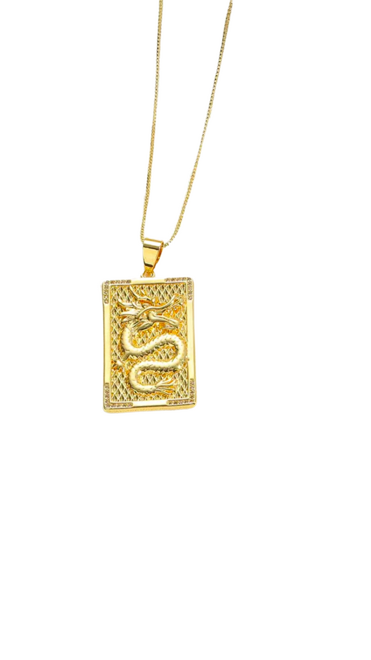 Dragon plate necklace