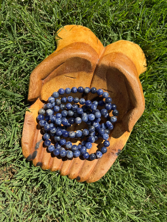 Sodalite beaded crystal bracelet