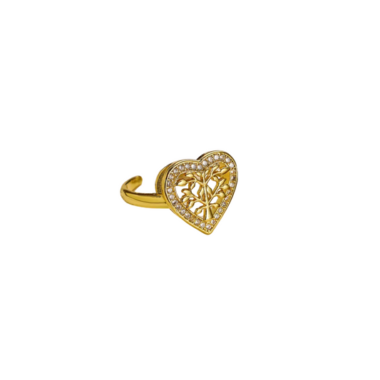 Tree of life heart ring
