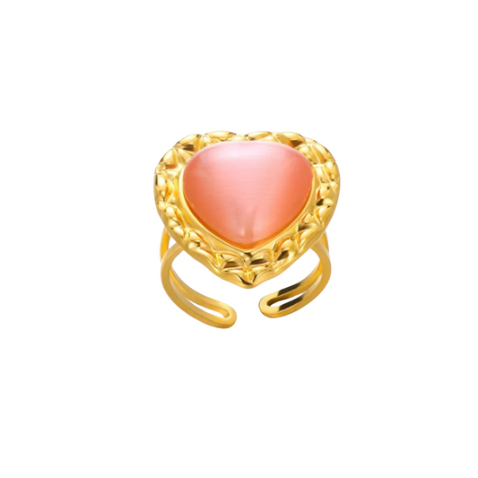 Jumbo pink heart ring