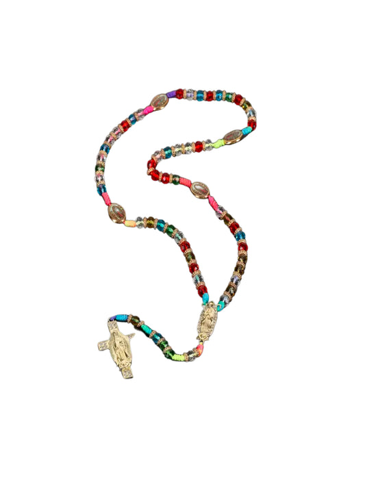 Rainbow bling rosary