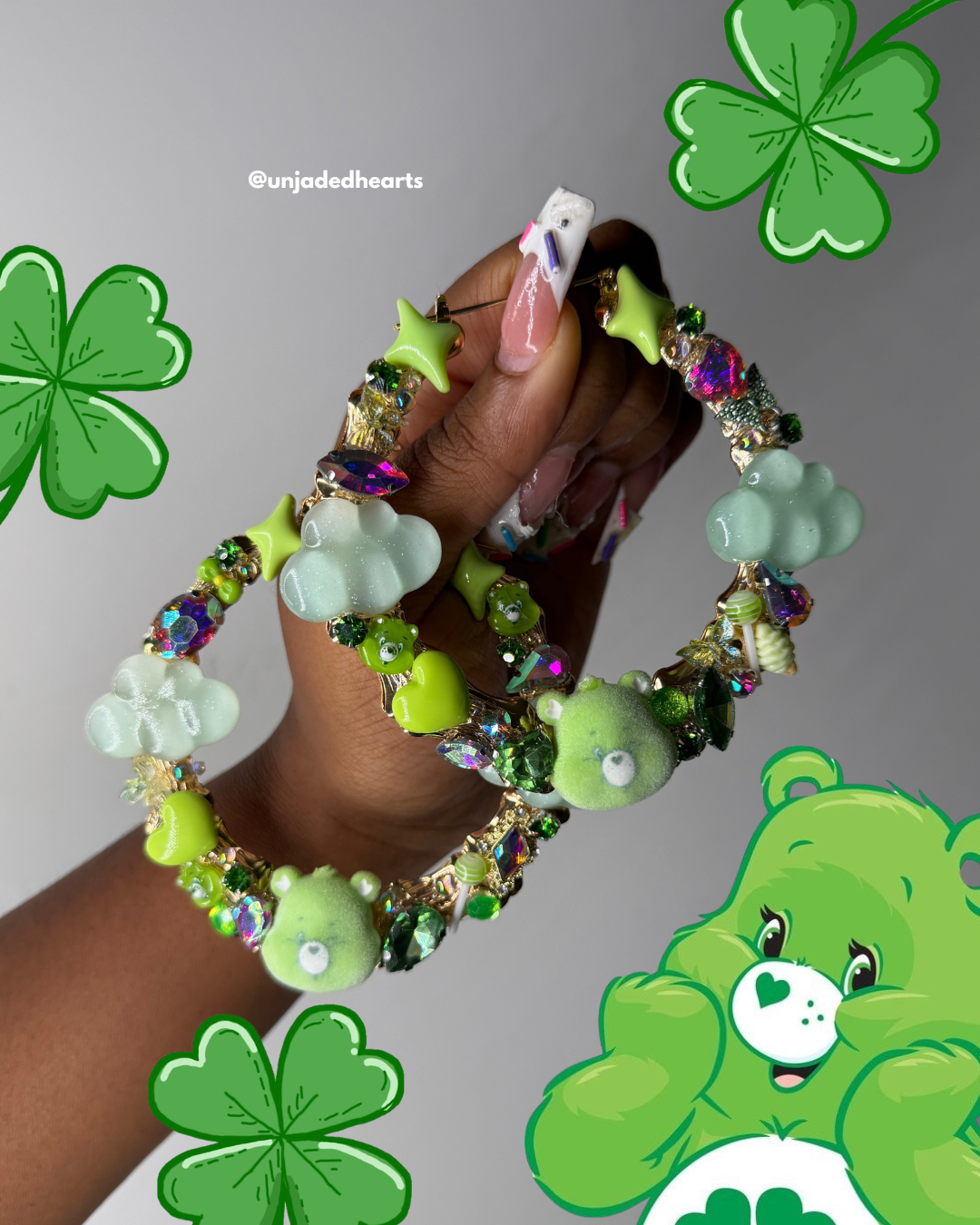 Green care bear hoops