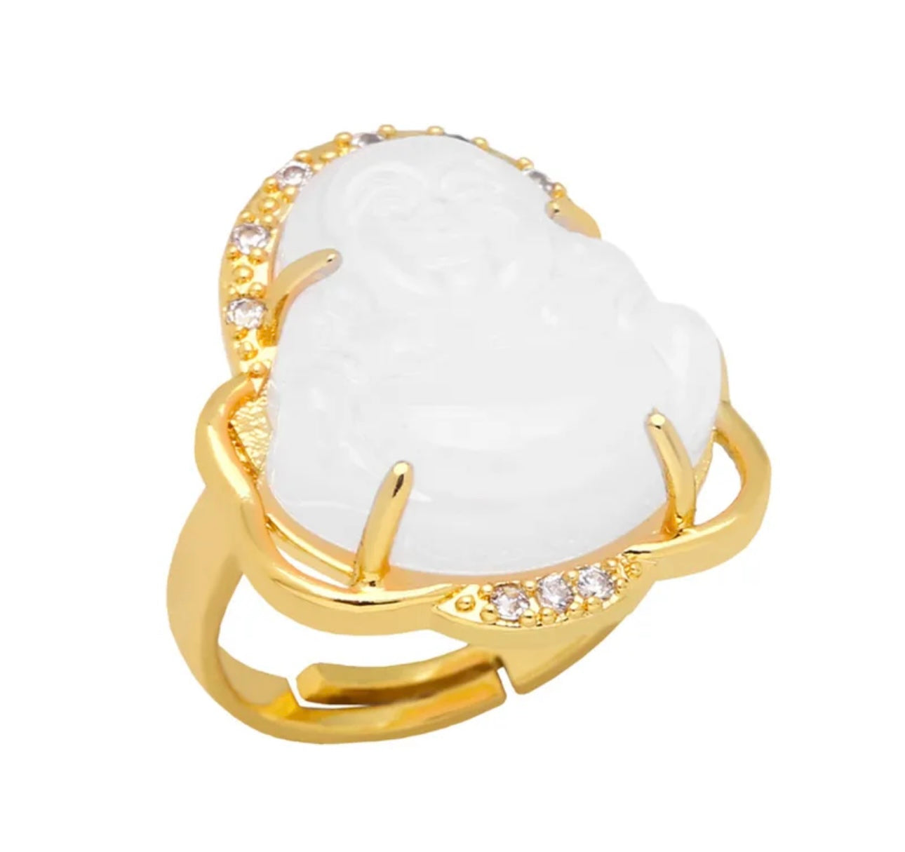 Cream Buddha ring